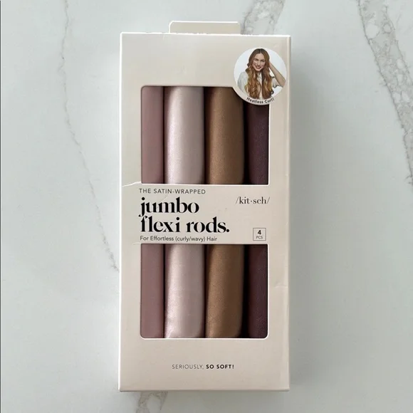 Kitsch Satin-Wrapped Flexi Rods in Pink and Brown - Picture 1 of 2